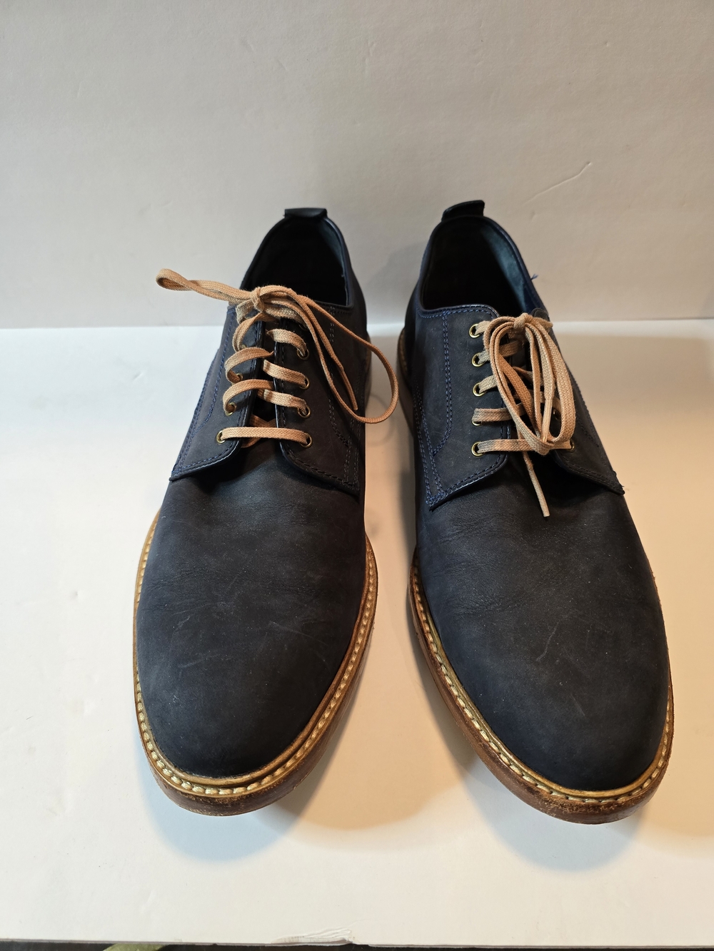 Cole Haan Navy Leather GRAND 0S Men Shoes with Tan Laces SIZE 11